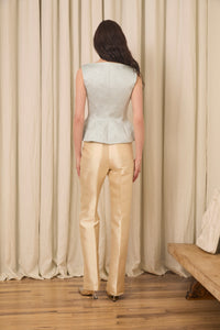 Deanna Peplum Vest in Quilted Cotton Chintz