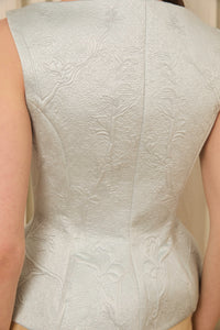 Deanna Peplum Vest in Quilted Cotton Chintz