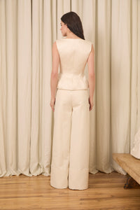 Deanna Peplum Vest in Quilted Cotton Chintz
