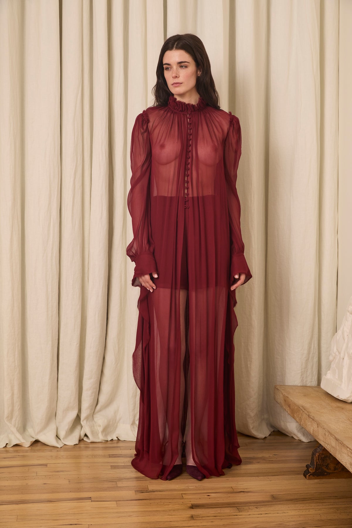 Delaney Blouse in Crinkled Chiffon