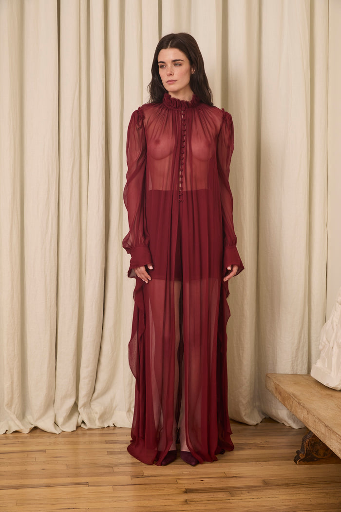 Delaney Blouse in Crinkled Chiffon