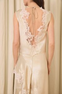 Evie Dress in Lurex with Mohair Lace Trim