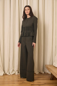 Jane Peplum Blazer in Wool/Cotton