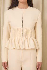 Jane Peplum Blazer in Wool/Cotton
