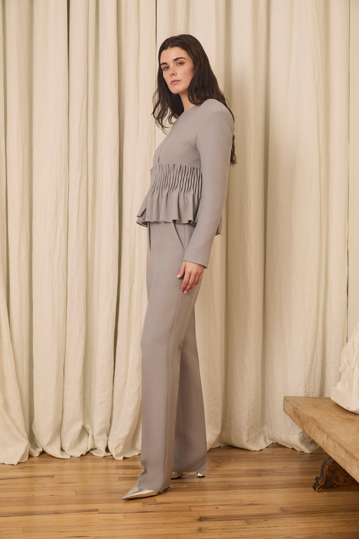 Jane Peplum Blazer in Silk/Wool
