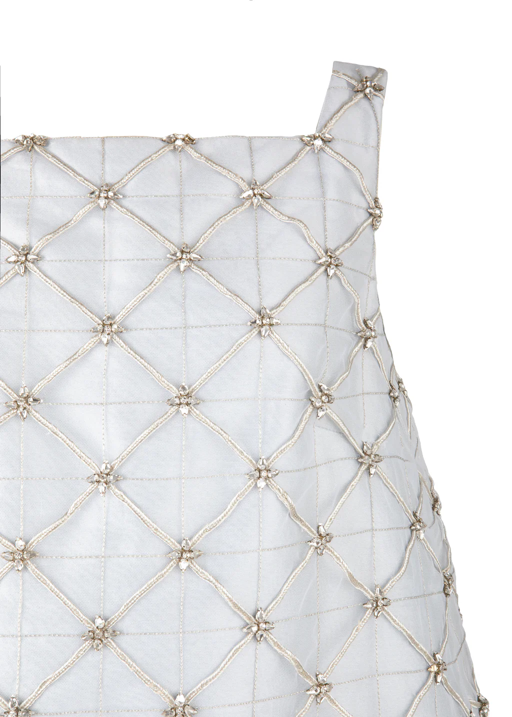 Beau Crystal Lattice Dress in Ice Blue