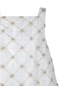 Beau Crystal Lattice Dress in Ice Blue