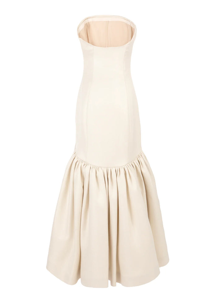 Maya Dress in Ivory Basketweave