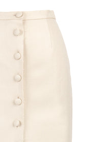 Shelley Skirt in Ivory Baseketweave