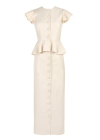 Shelley Skirt in Ivory Baseketweave