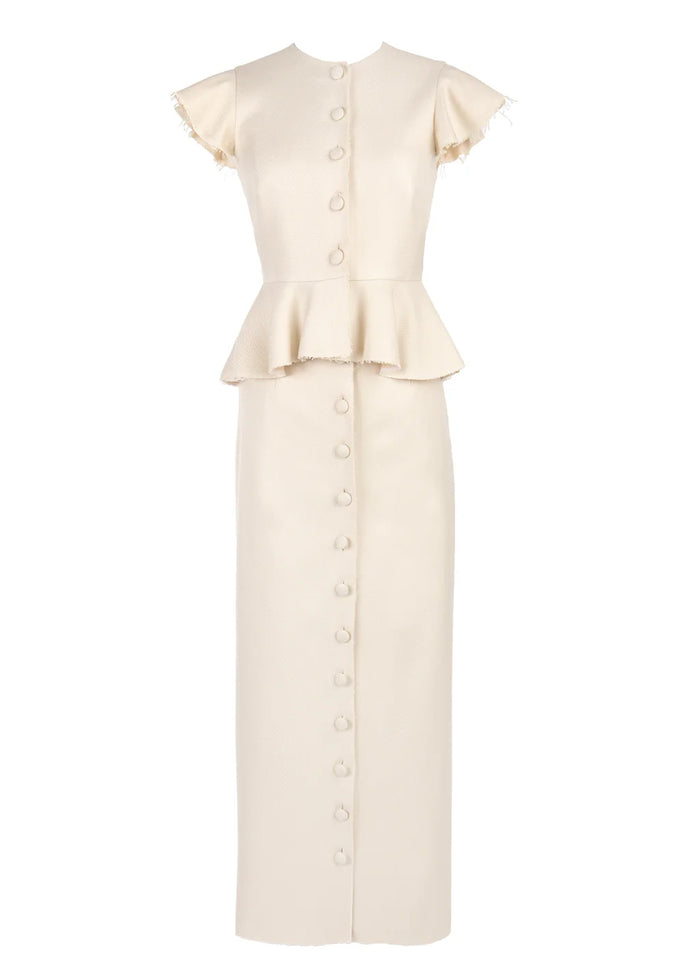 Shelley Skirt in Ivory Baseketweave
