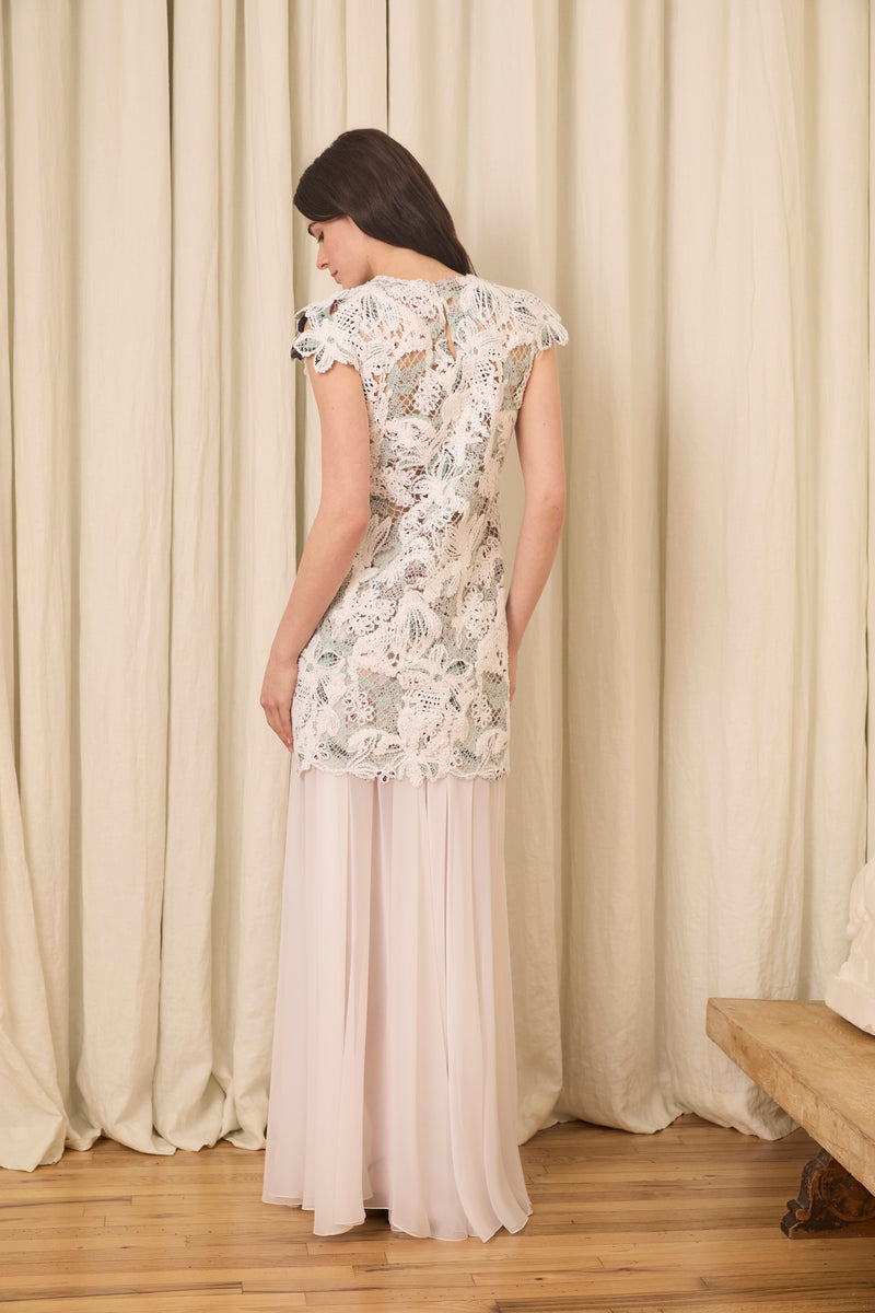 Henrietta Mini Dress in Chenille/Mohair Lace