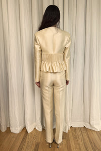 Jane Peplum Blazer in Silk/Wool