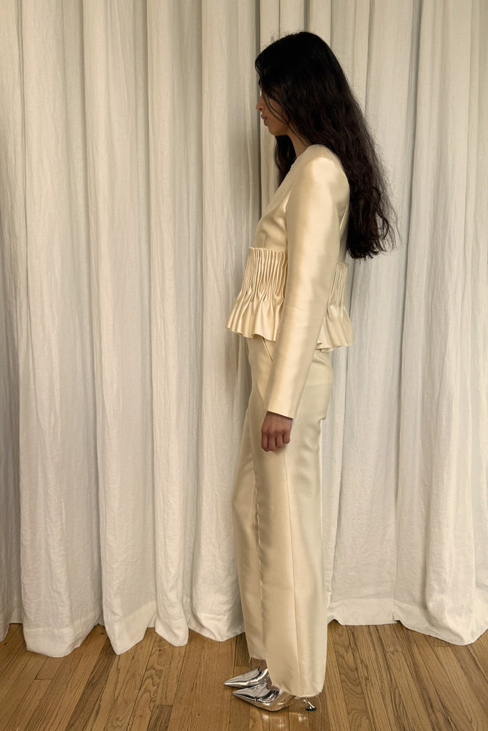 Jane Peplum Blazer in Silk/Wool