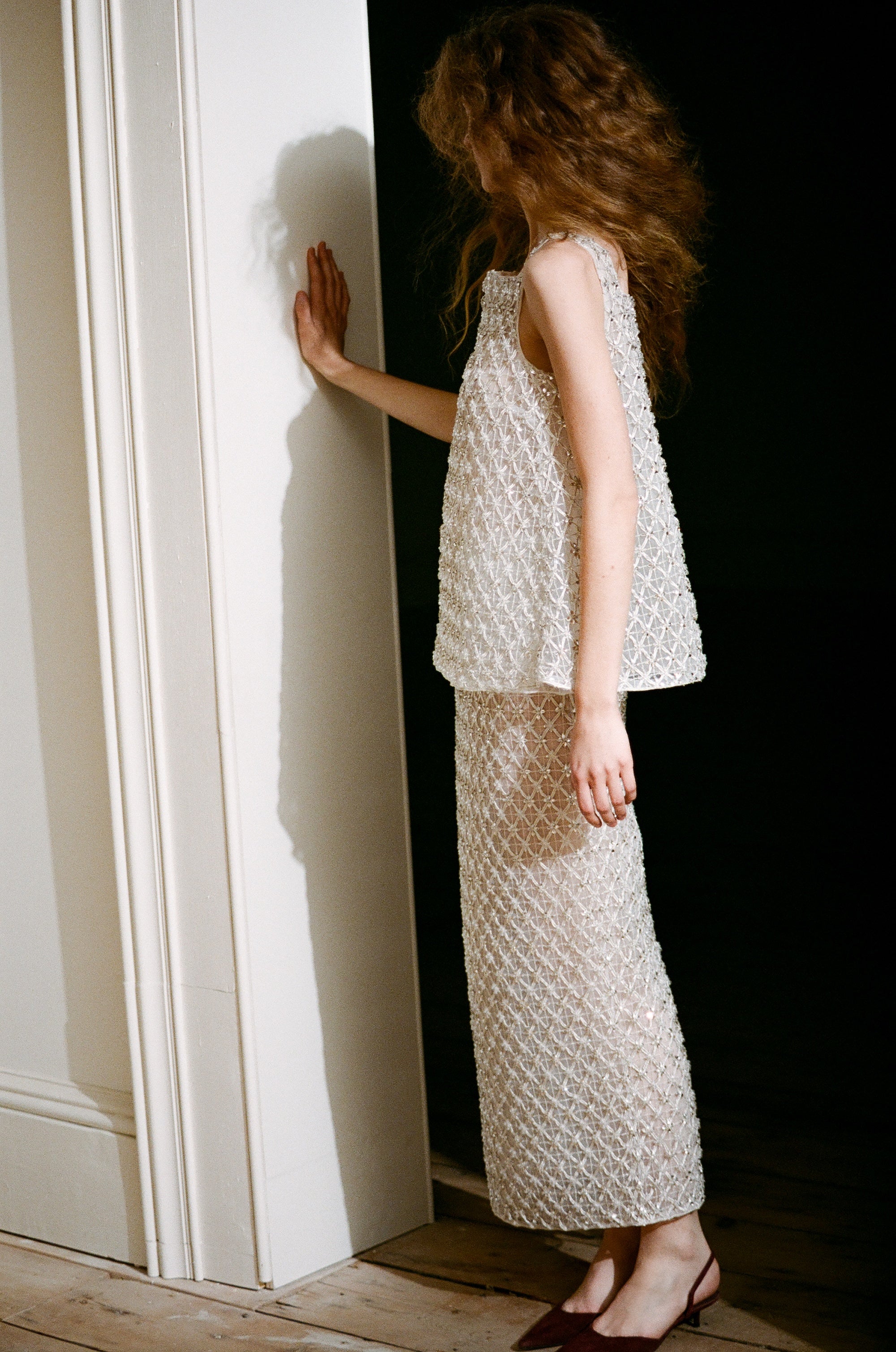 Chloe Tank in Crystal Lattice Embroidery – LEIN