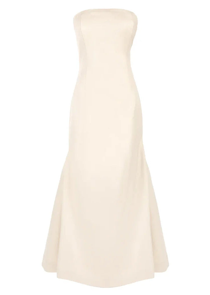 Maya Dress in Ivory Basketweave