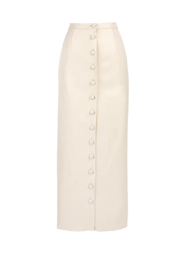 Shelley Skirt in Ivory Baseketweave