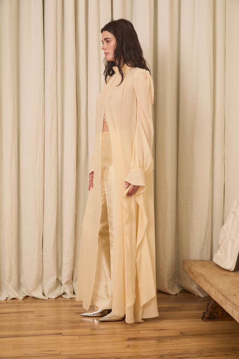 Ophelia Slim Leg Pant in Silk/Wool