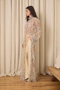 Ophelia Slim Leg Pant in Silk/Wool