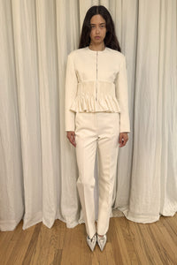 Ophelia Slim Leg Pant in Wool/Cotton