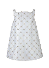 Beau Crystal Lattice Dress in Ice Blue