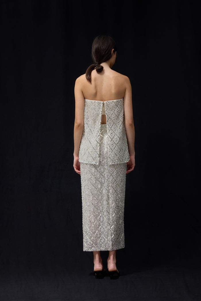 Amah Skirt in Metal Lattice