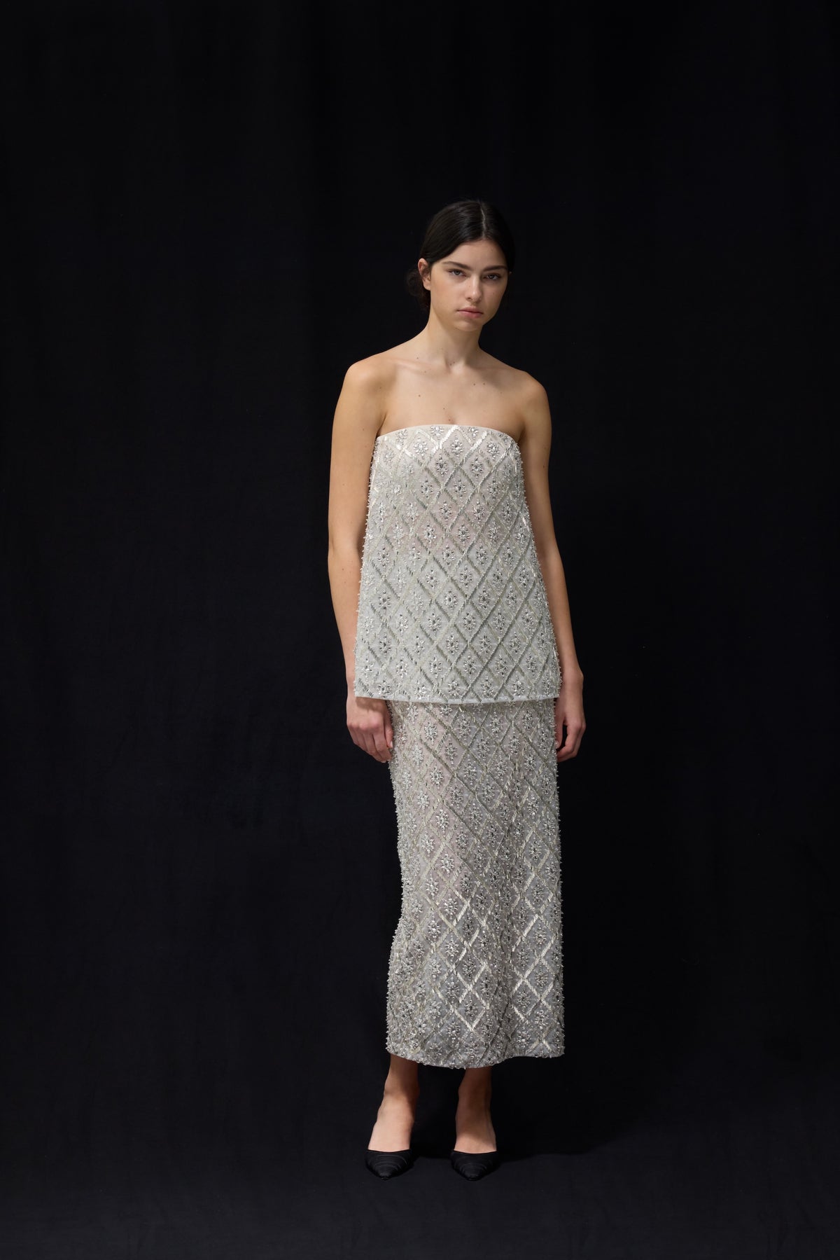 Amah Skirt in Metal Lattice