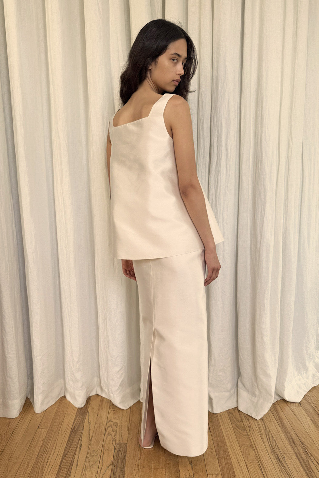 Chloe Tank in Silk Mikado Shantung