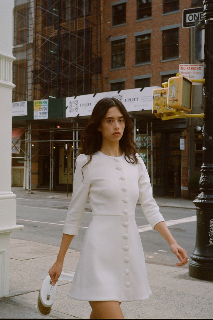 PRE-ORDER Audrey Button Mini Dress